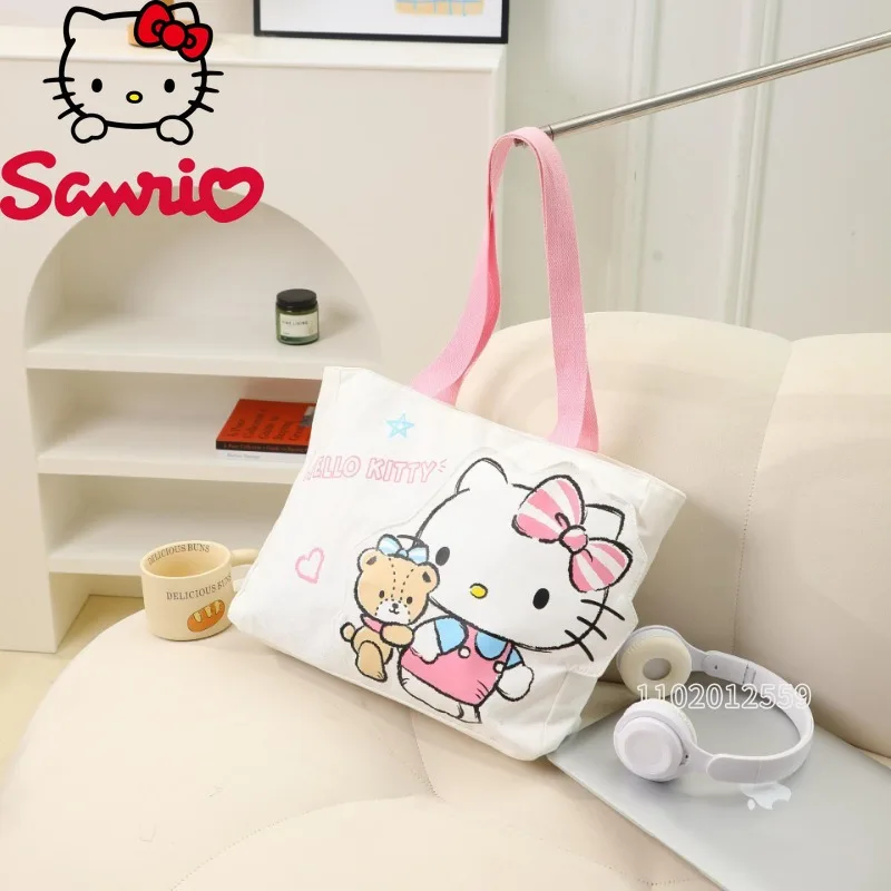 

Hello Kitty New Women's Handbag Luxury Brand Original Women's Shoulder Bag Cartoon Cute Women's Casual Storage Tote Bag