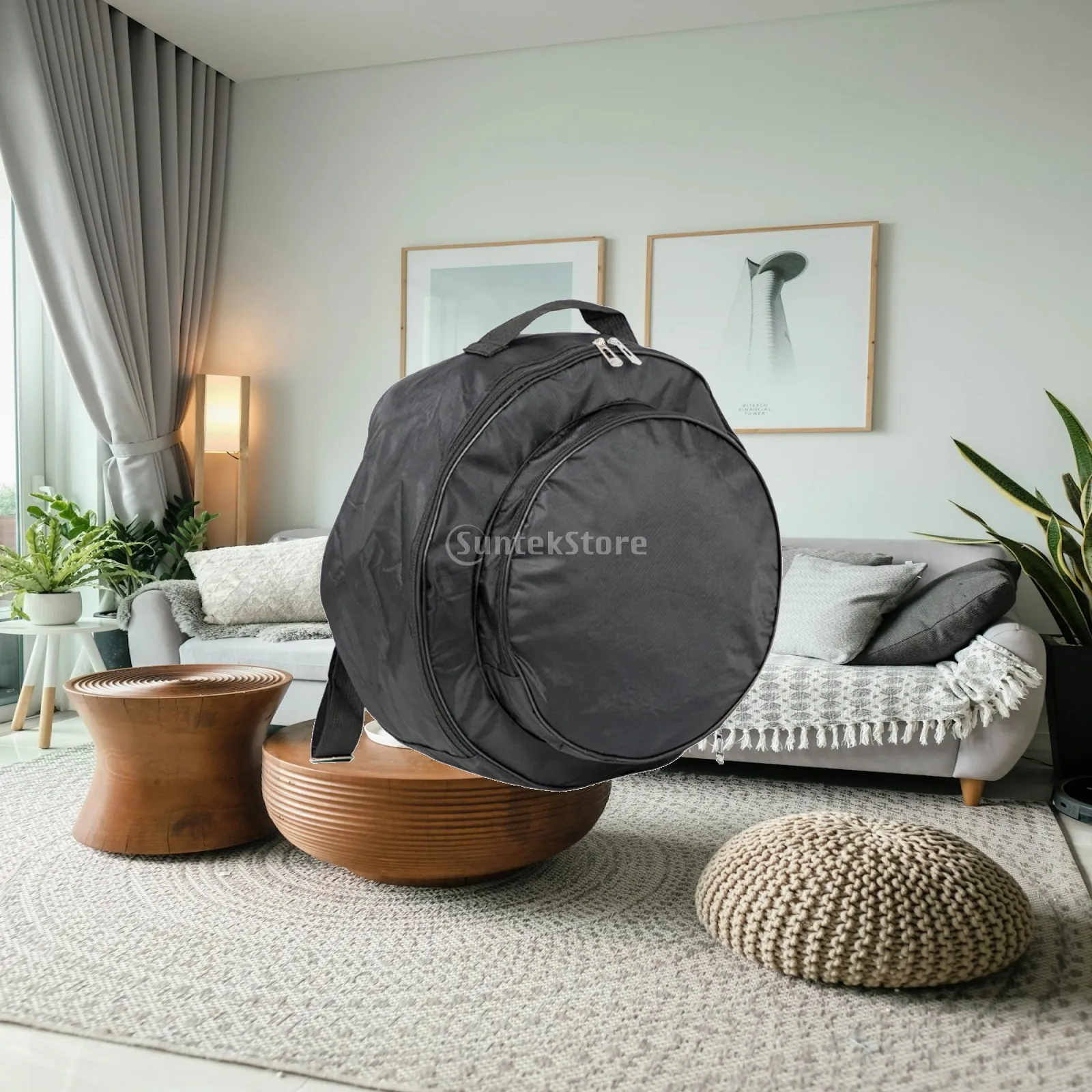 Waterproof Bass Drum Gig Bag Padded Protector with Front Pocket for Drumsticks Percussion Travel Case for Musicians