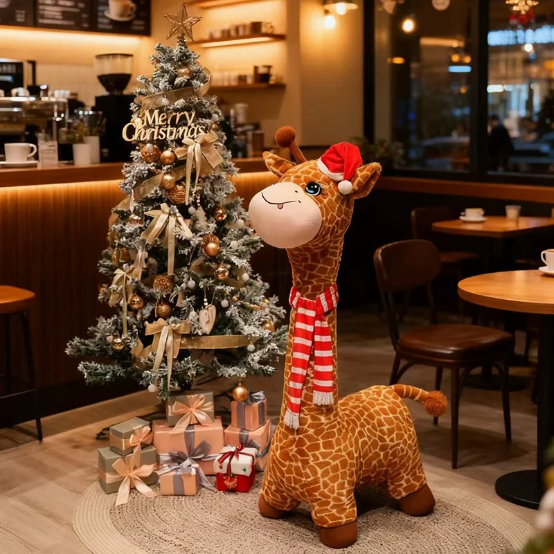 

Merry Christmas New Year Room Deco Cartoon Giraffe Plush Toys Soft Christmas Deer Dolls Xmas Giraffe for Kids Boys Festival Gift