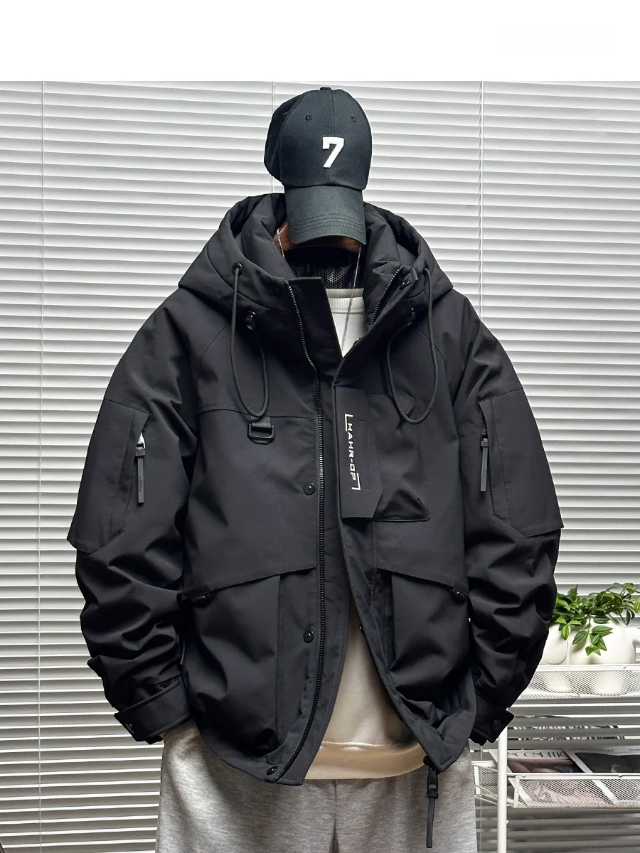 

High-End Men's ort down Jaet Hard ell Multiple kets Workwear White Du down Outdoor Warmth Winter Faion Brand