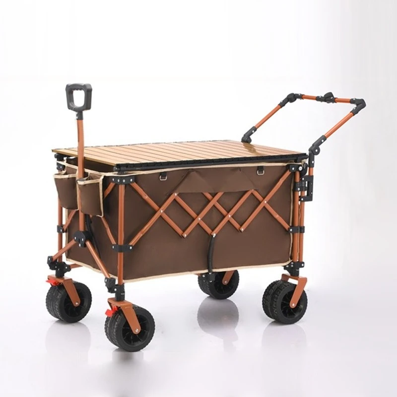 Collapsible Camping Wagon Heavy Duty 4 Wheel Portable Outdoor Picnic Garden Shopping Trolley