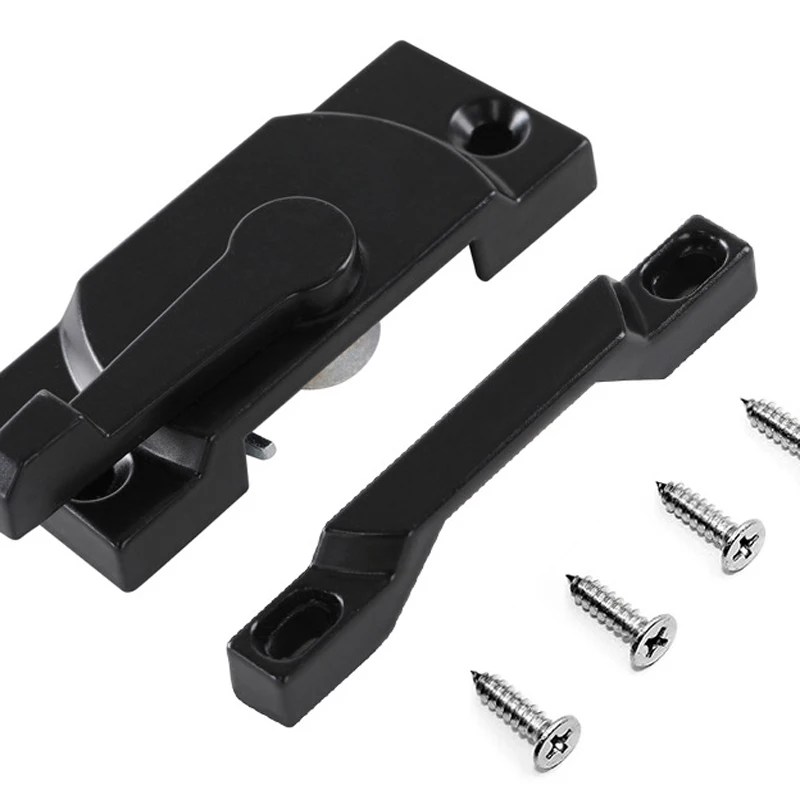 Universal American Crescent Lock Old Style Plastic Steel Door Window Crescent Lock White Black Square Lock Sliding Window Lock