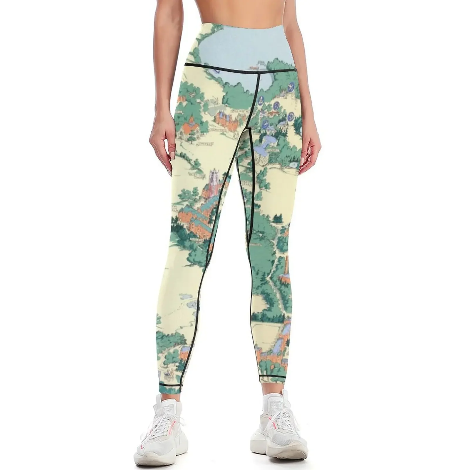 

WELLESLEY College map MASSACHUSETTS dorm decor graduate Leggings Women's gym gym womans Womens Leggings