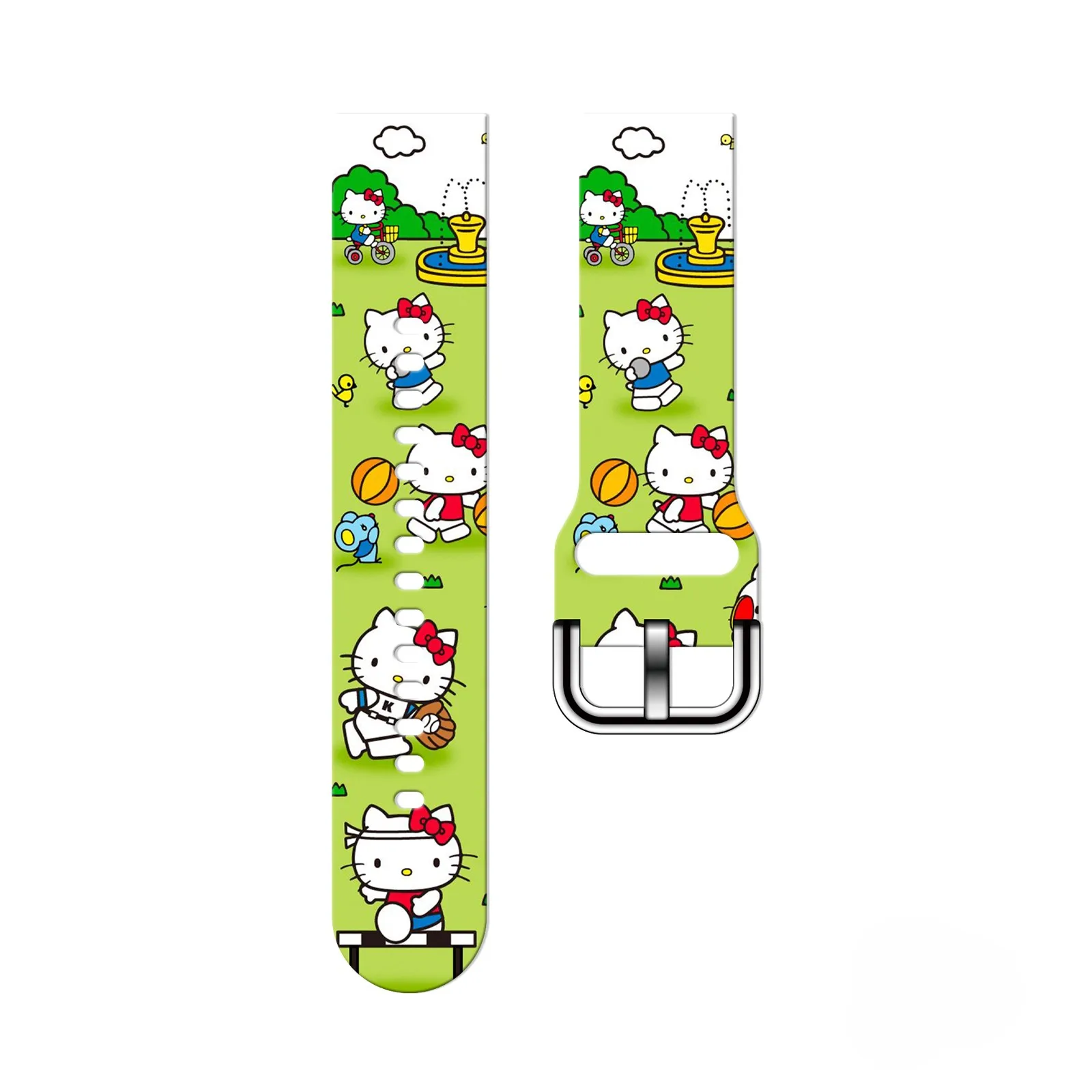 

Multicolored Hello Kitty Printed Strap for Samsung Galaxy 7/6/5 40mm 44mm Band Replaceable Bracelet for Xiaomi Amazfit Watchband