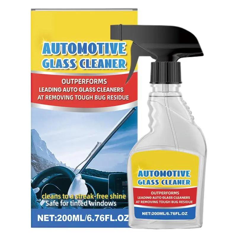 Automotive Glass Cleaner Auto Glass Cleaner 6.76fl.oz Rainproof Tint Safe Window Cleaner For Car Waterproof Windshield Glass