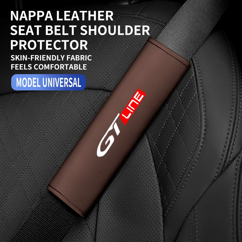 1Pc Leather Car Seat Belt Cover Safety Belt Shoulder Protection Interior Ornament For KIA GT Line K3 K4 K5 Sorento Sportage Rio