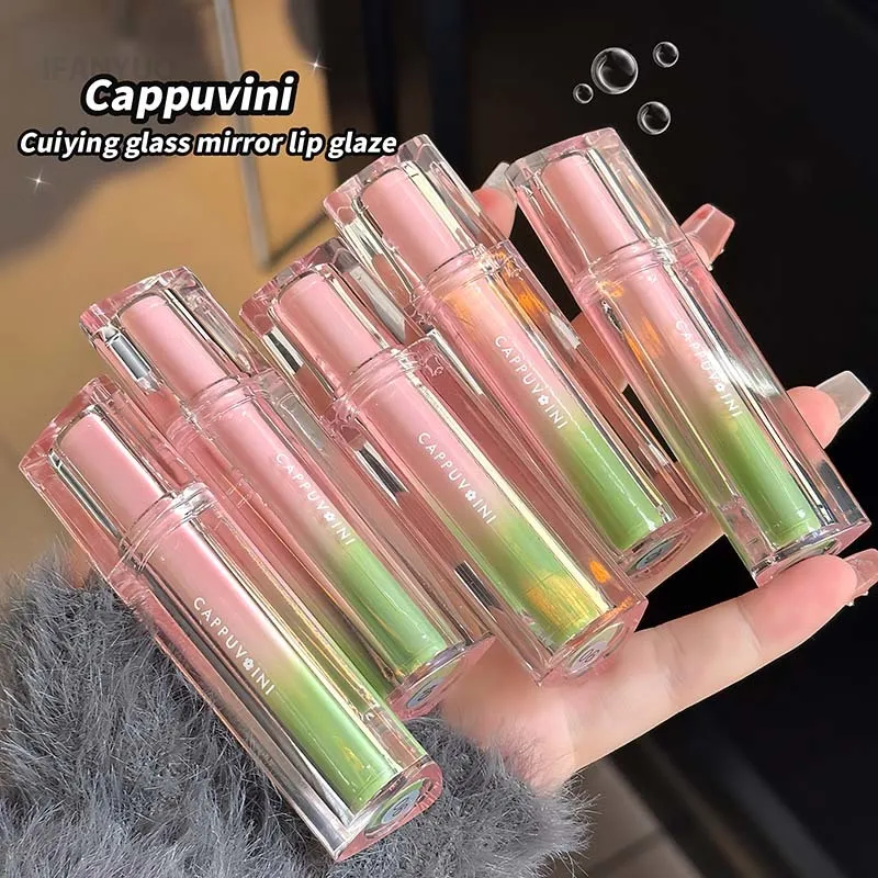 عارية الأرجواني مرآة الشفاه الصقيل طويلة الأمد غير يتلاشى ترطيب أحمر الشفاه السائل الملمس المائي الجلد اشراق أحمر داكن الشفاه تينت