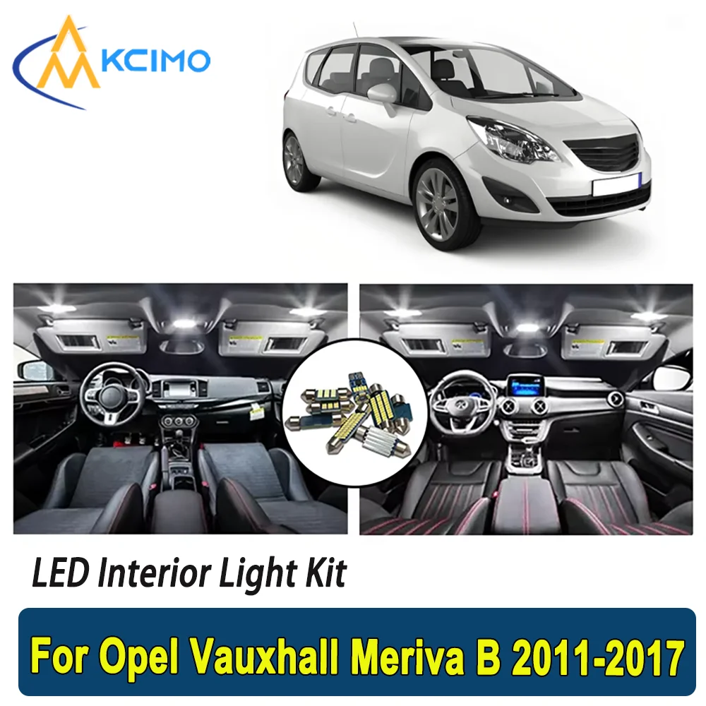 

Kcimo LED For Opel Vauxhall Meriva B 2011 2012 2013 2014 2015 2016 2017 Premium Bright LED Interior Dome Map Trunk Light Kit Car