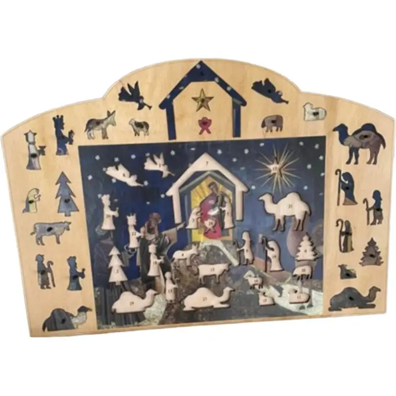 

Nativity Scene Jigsaw Puzzle Advent Calendar 24 Day Christmas Countdown Calendars Wooden Jigsaw Puzzles Ornament Crafts For Men