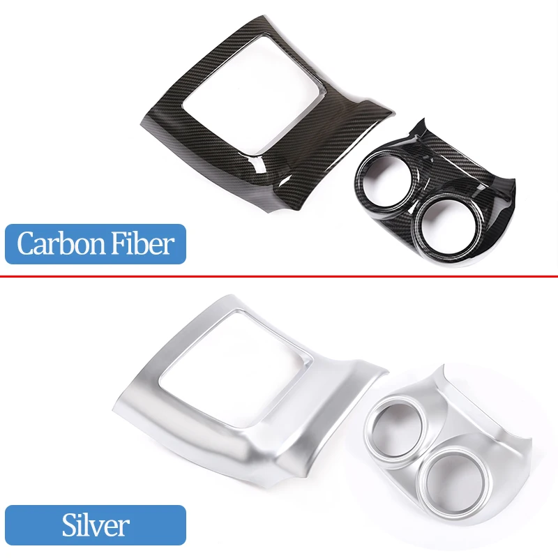 For Alfa Romeo Stelvio 2017-2020 ABS Carbon Fiber Matt Silver Car Accessories Rear Exhaust Vent Decorative Frame Car Accessories