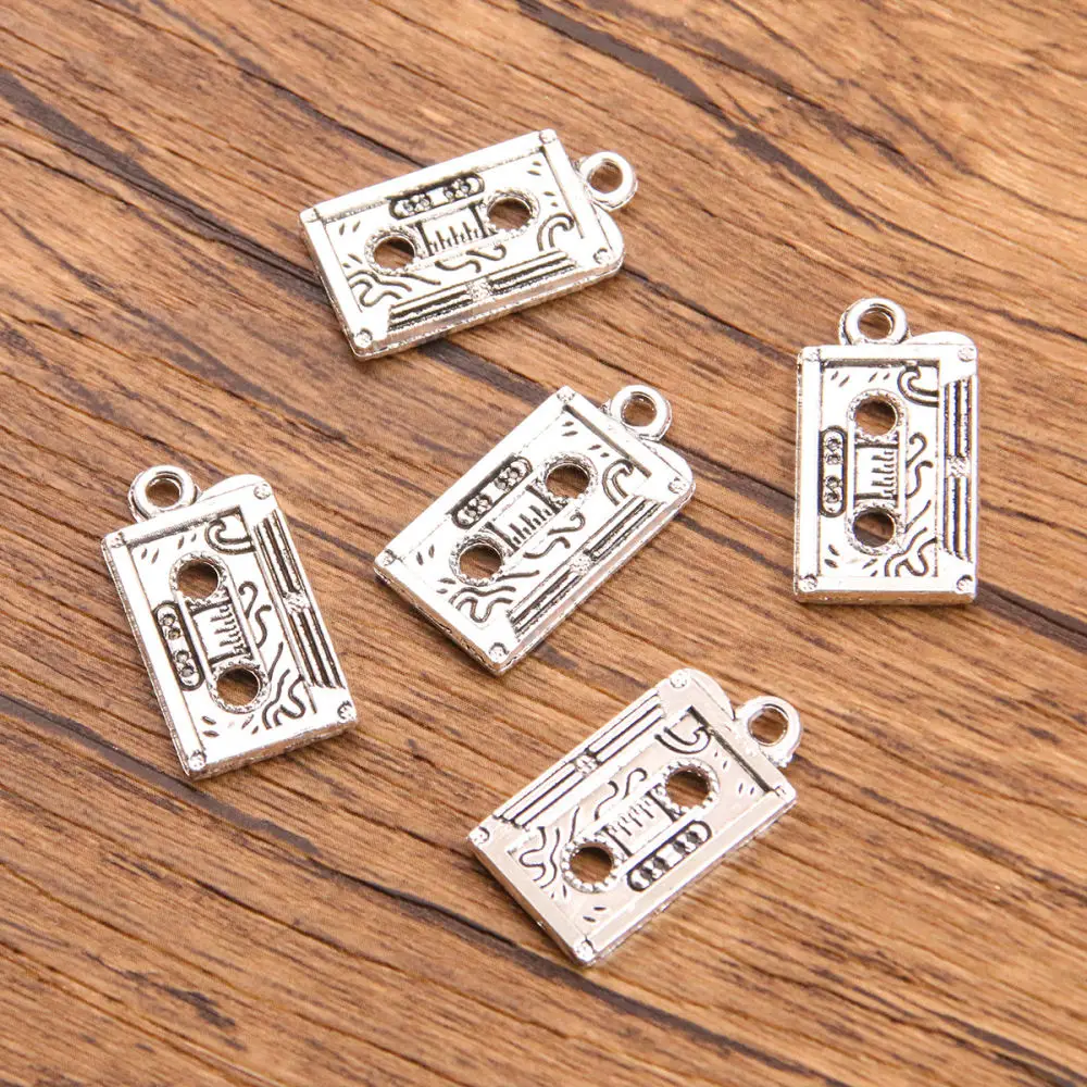 Vintage Metal Music Pendants Musical Instruments Guitar Piano Microphone Symbols Charms Jewelry Accessories For Creative DIY