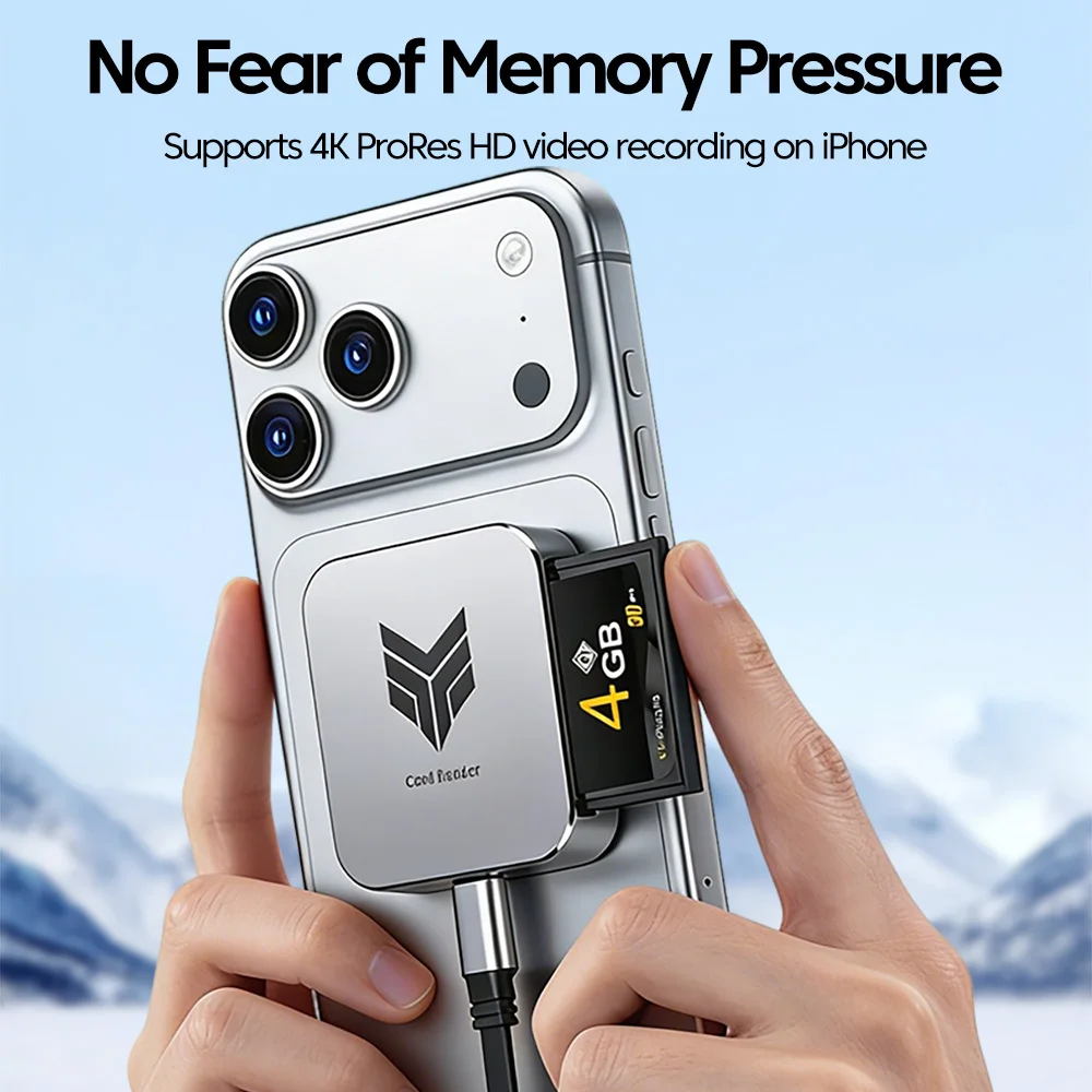 Magnetic 4-in-1 5Gbps Card Reader CF SD TF USB-A Ultra Thin Type-C Card Adapter For Phone Camera Drone Video High Speed Transfer