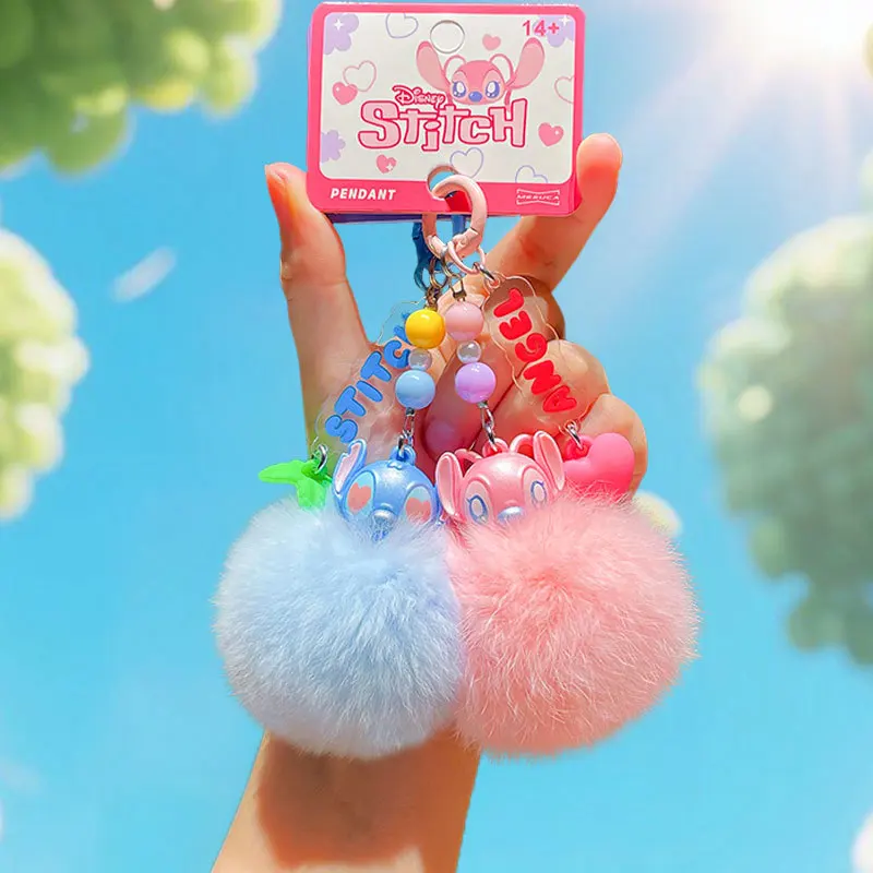 

Cartoon Angie Stitch Big Hairball Keychain Cute Bag Pendant Car Key Chain Gift Fashion Simple Cute Pendant Accessories