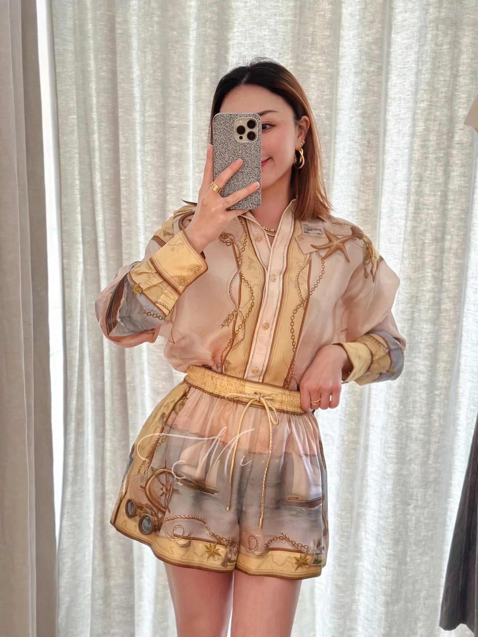 

Австралийский праздничный топ с принтом irt, комплект широких брюк, длинный воротник све, одежда на пуговицах, женский ансамбль Faion