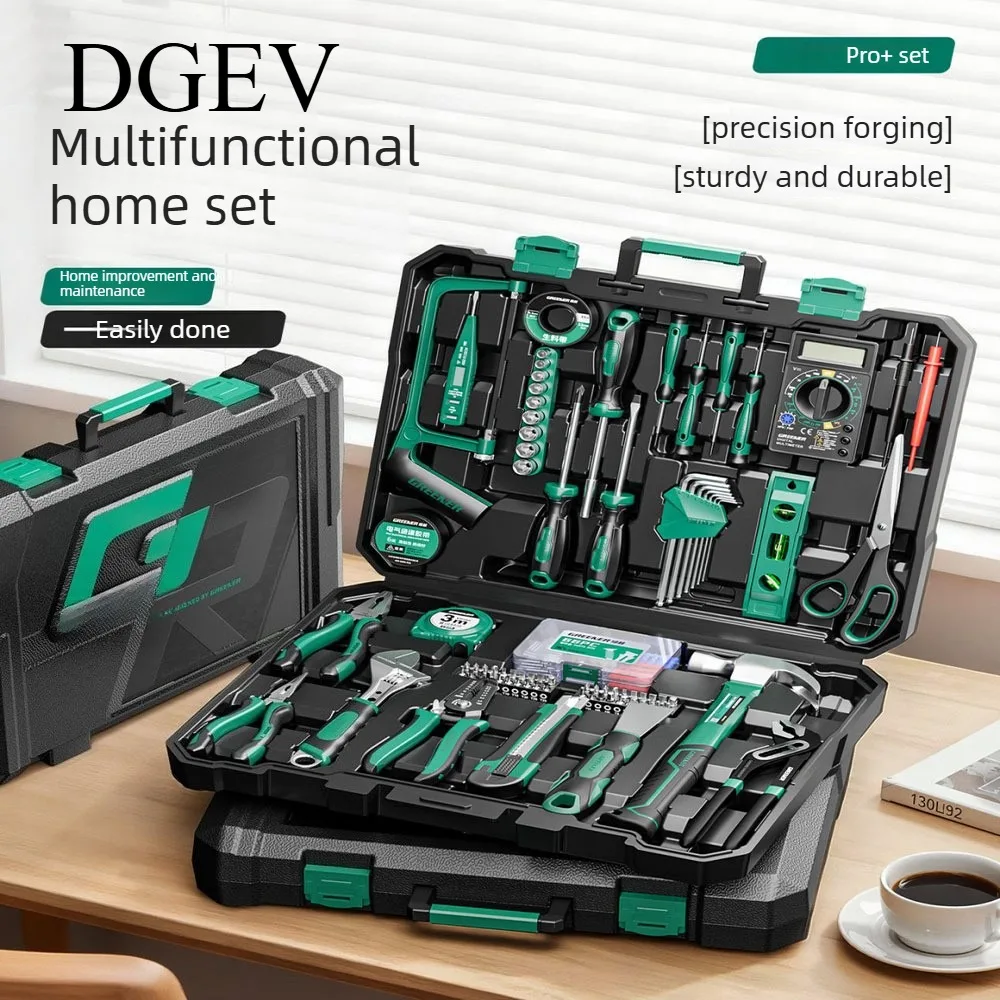 DGEV Ratchet Wrench Set Electrical Special Drill Combination Toolbox Open End Wrench Hexagonal Tool Collection