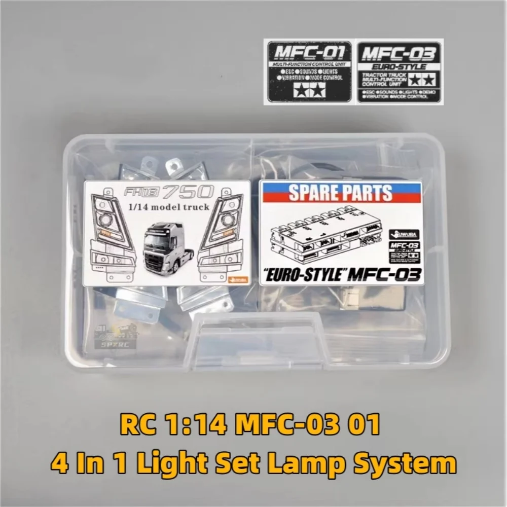 1:14th Scale 4 In 1 Light Set Lamp System MFC-03 01 for Tamiya RC Truck Tipper VOLVO FH16 750 56362 Model Car DIY Parts