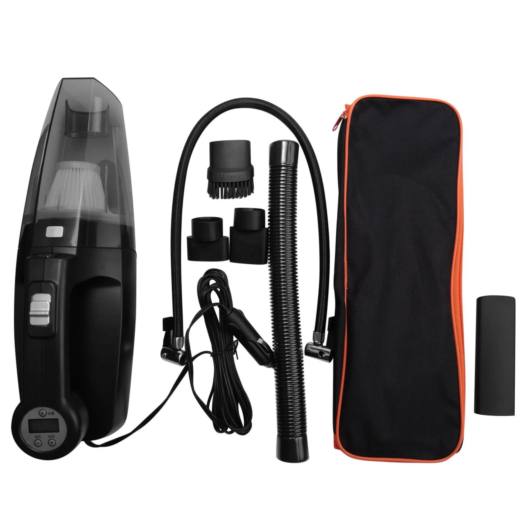 

ABTE-Professional 4 in 1 Car Vacuum Cleaner Tire Inflator 7000PA High Power Suction Wet/Dry Portable Vacuum Cleaner with LCD Dis