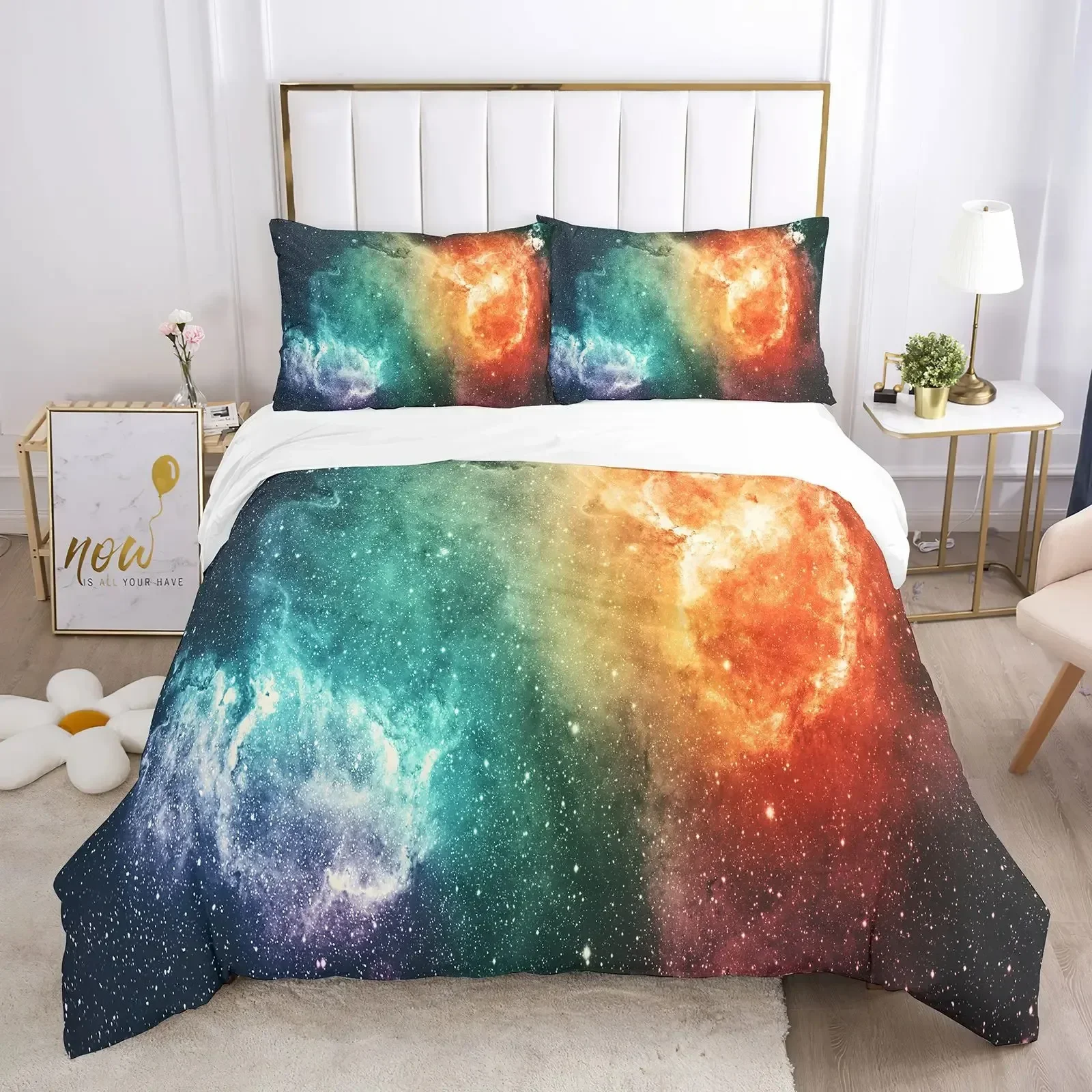 

Galaxy Space 3D Universe Bedding Set Single Twin Double Queen King Cal King Size Bed Linen Set