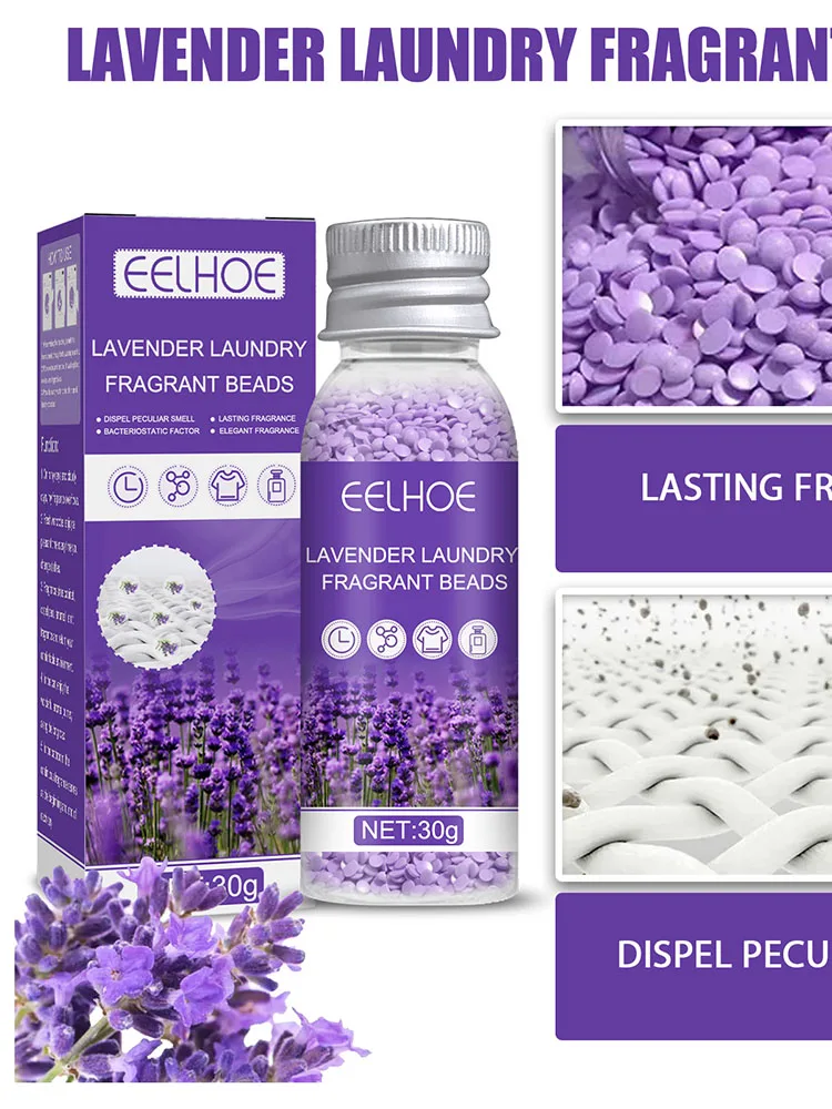 Lavender Laundry Beads Lavenders Granules Long Lasting Scent Booster Beads Effective Soluble for Washing Machine