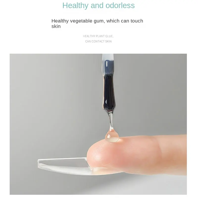 غراء أظافر قوي لأطراف أظافر الأكريليك - مزيف، فرشاة، سريع الجفاف، سهل الاستخدام، غراء سريع متين وطويل الأمد للأظافر الصناعية