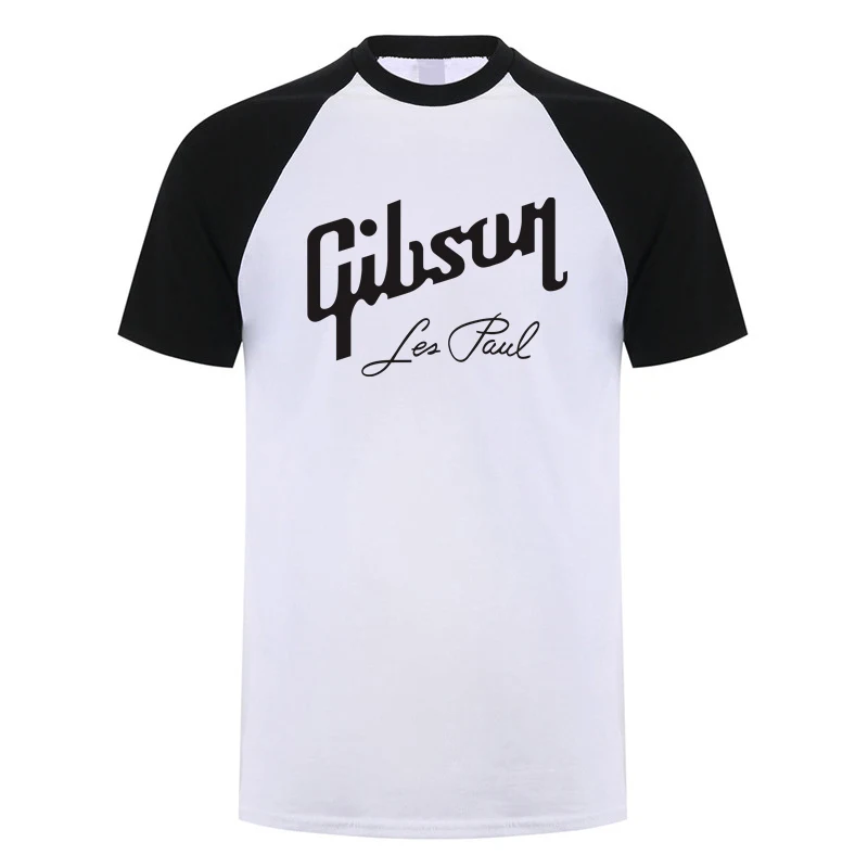ギターギブソン Tシャツ夏の男性半袖コットン Tシャツギブソンレス