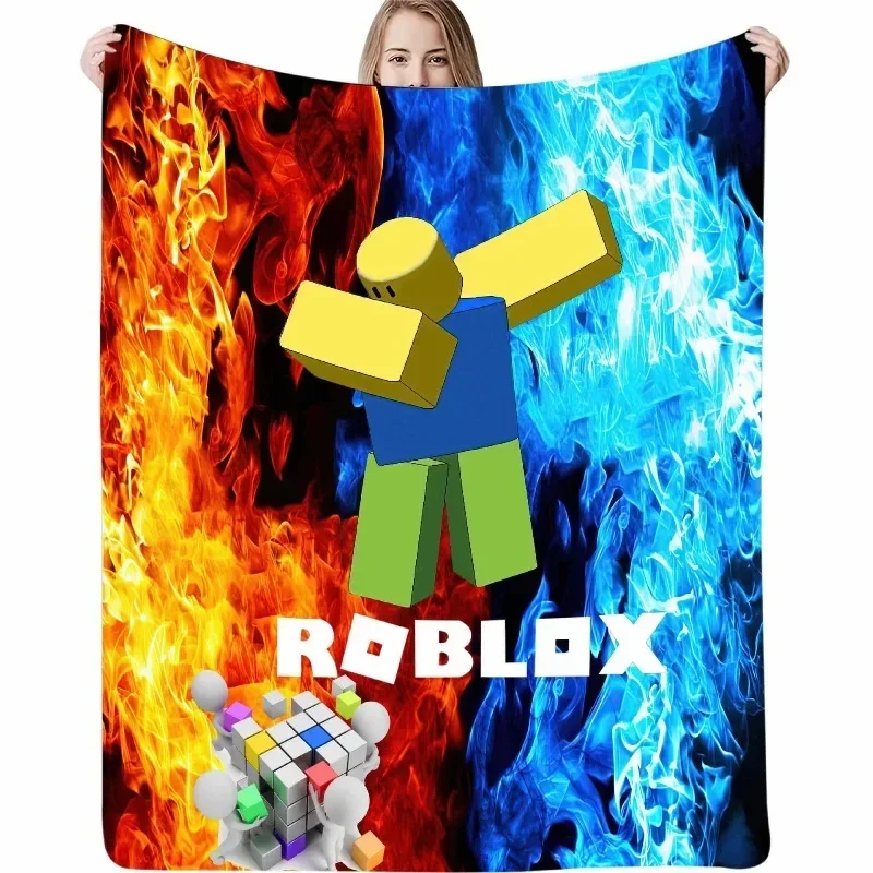

ROBLOX Soft Warm Sleeping Blanket Office Cover Blankets Double-sided Flannel Printed Blanket Air Conditioning Blankets