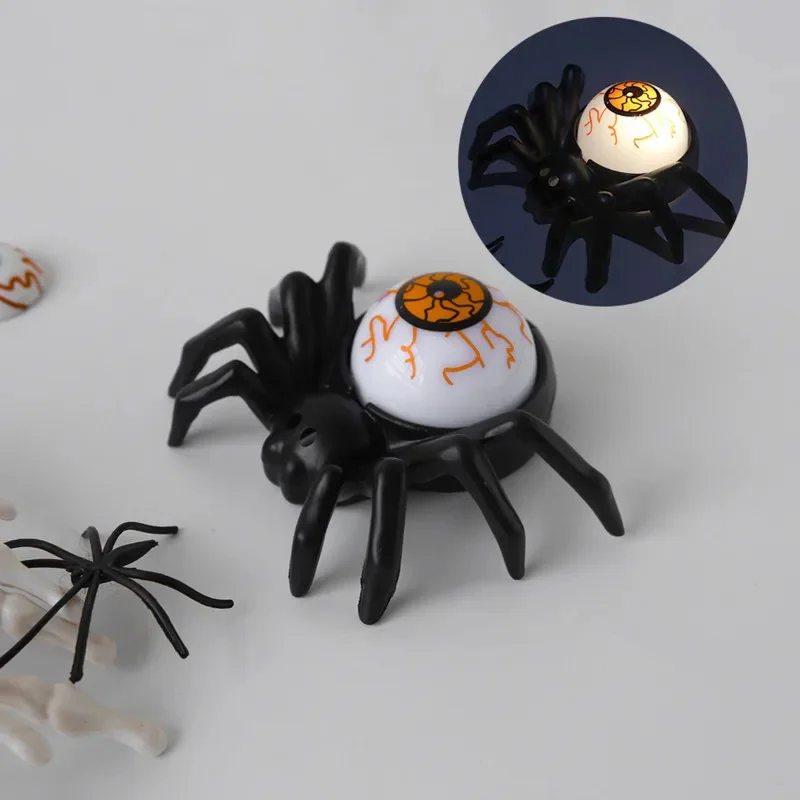 Halloween Explosive Eye Spider Lamp Horror Props Luminous Lights Home Bar Halloween Party Decor Supplies Toys For Kids Gifts