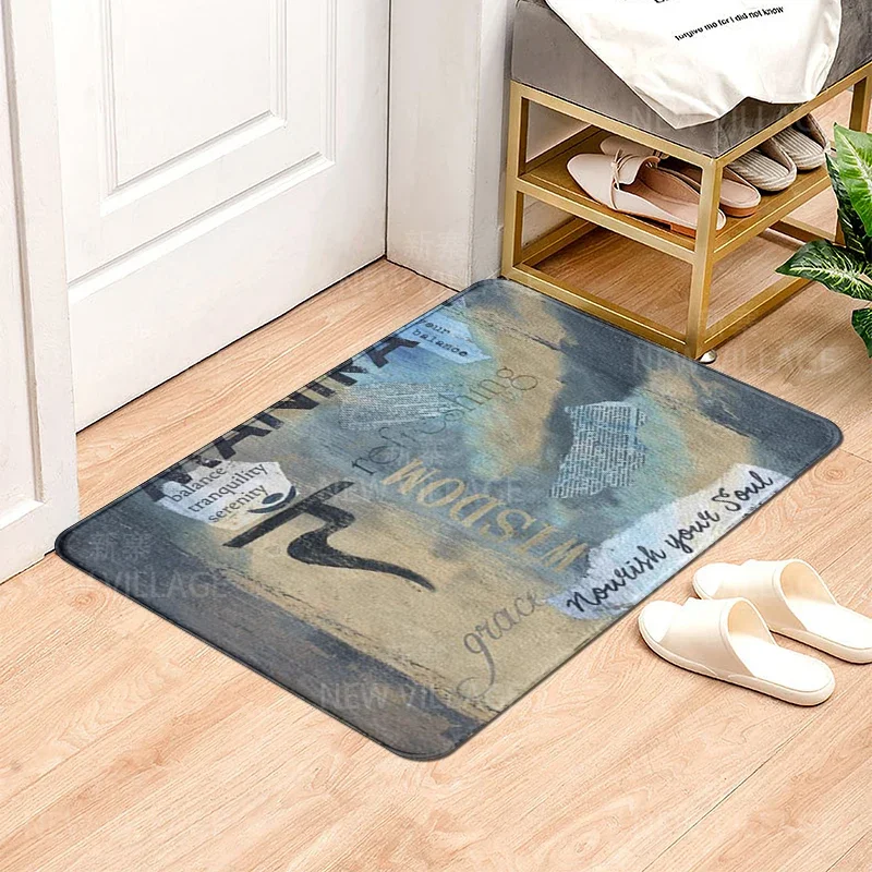 Vintage style non slip shower mat bathroom carpet home decoration floor mat kitchen bedroom living room water absorbing door mat