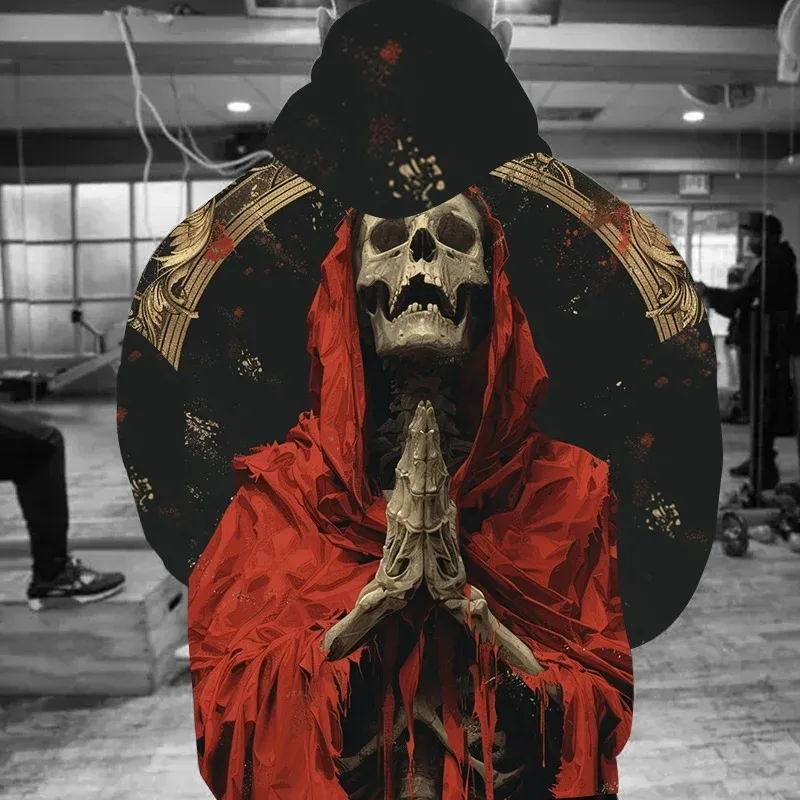 

Винтажная толстовка с 3D принтом в стиле ретро, готики, ужасов, черепа, мужская и женская спортивная одежда с длинными рукавами, уличная мужская одежда