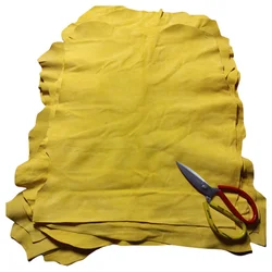 0.6/1mm Yellow Frosted Sheepskin. First Layer Leather. Real Leather Fabric. Handmade DIY For Inside. Whole Sheepskin