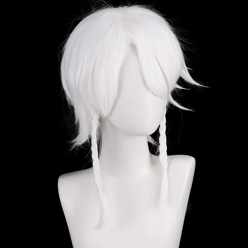 Anime Identity Ⅴ Game Cos Seer Eli Clark Under The Truth Role Playing Upturned Short Hair 40cm Stage Play White Cosplay Wig