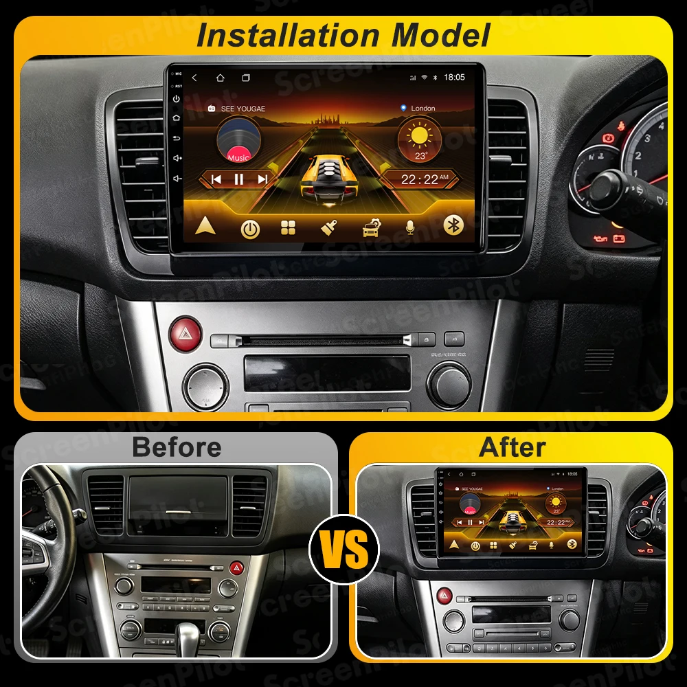 9 Inch Android 16 For Subaru Outback 3 Legacy 4 2003 - 2009 Car Radio Stereo Head Unit Multimedia Video Player 2K QLED 8 Core 5G