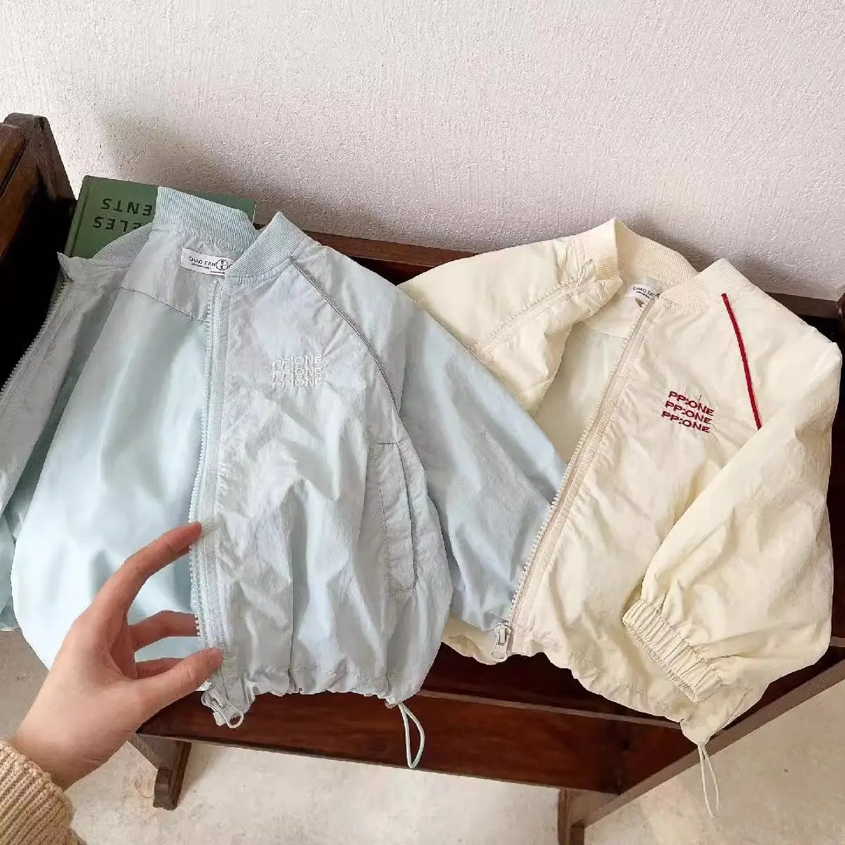 Cardigan Long Sleeves Versatile Spring Autumn New Boys Grils Children Letter Embroidery Jacket Stand Collar Sweet Loose