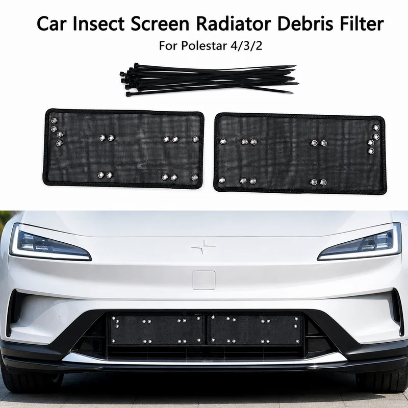 For Polestar 4/3/2 Car Insect Screen Radiator Debris Filter Mesh Cotton Anti-Fuzz Compatible Auto Parts