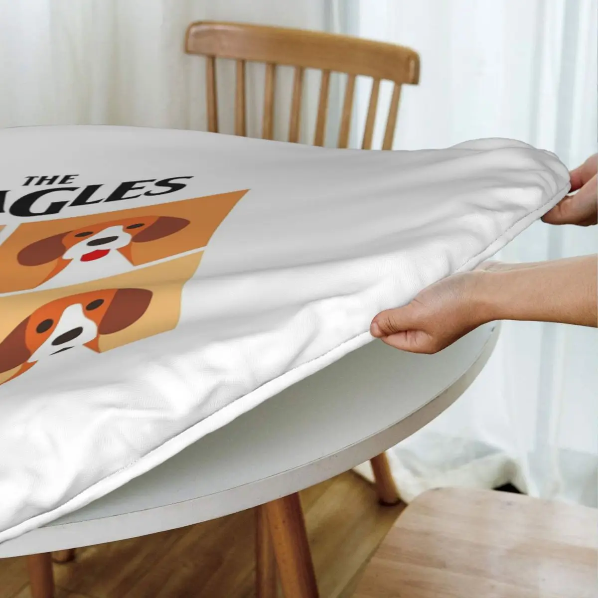 The Beagles Waterproof Round Tablecloth Oilproof Table Cloth for Kitchen Events Dining Table Cover