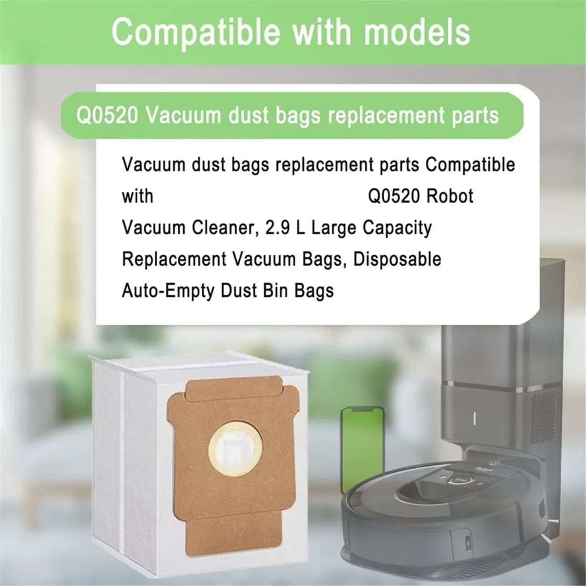 20 Pack Q0520 Vacuum Bags for Vacuum 105 Combo/Vac,Plus 405 404 505 Combo Max 705 Vac,Max 705 Combo Robot