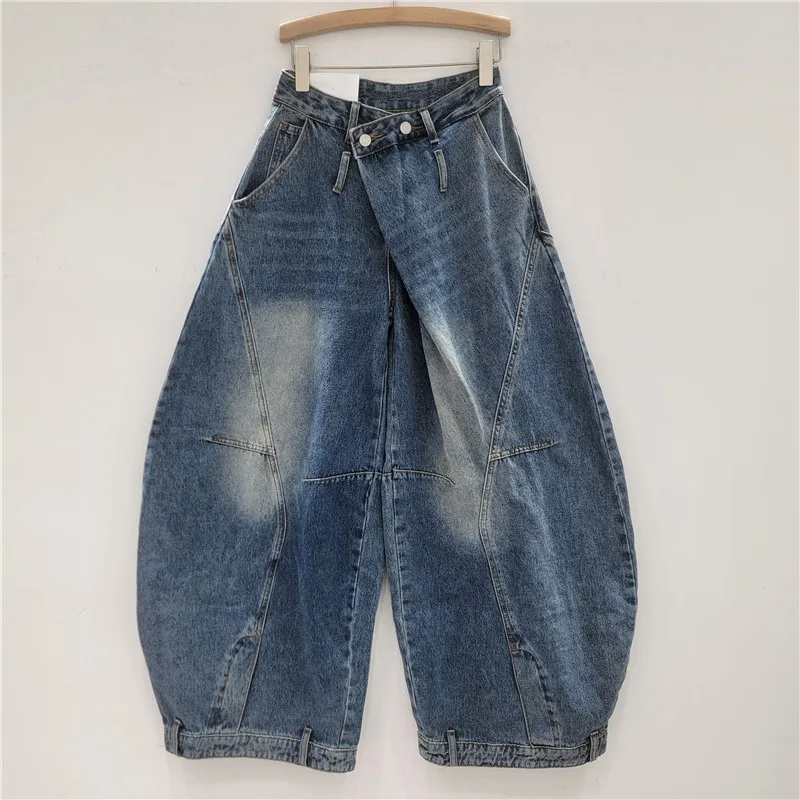 

Denim Pant Women Jeans Vintage Long Pants Slim Fit High Waist Straight Trousers Y2k Streetwear Elegant Splice Work Casual Summer