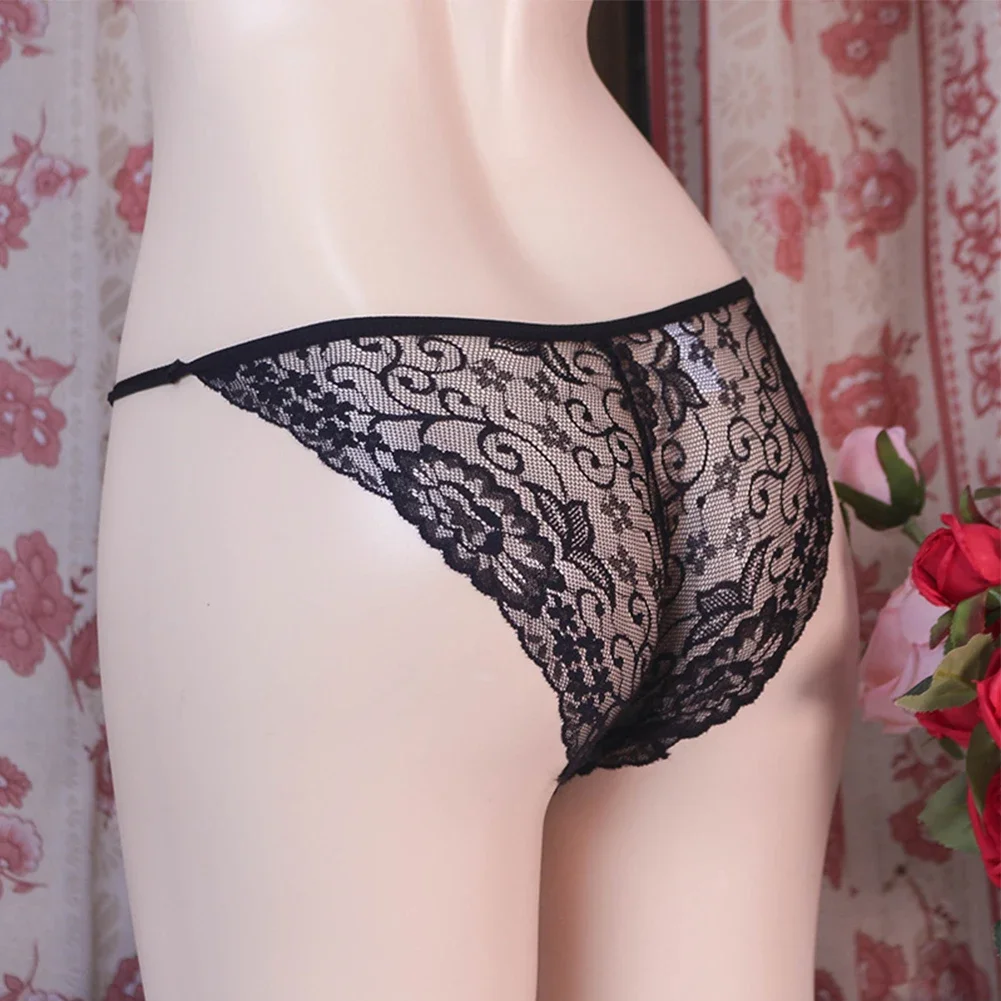 Mens Hiding Lace Panties Shaping Briefs Crossdress Underwear Transgender Panty U Convex Pouch Brief Breathable Thong