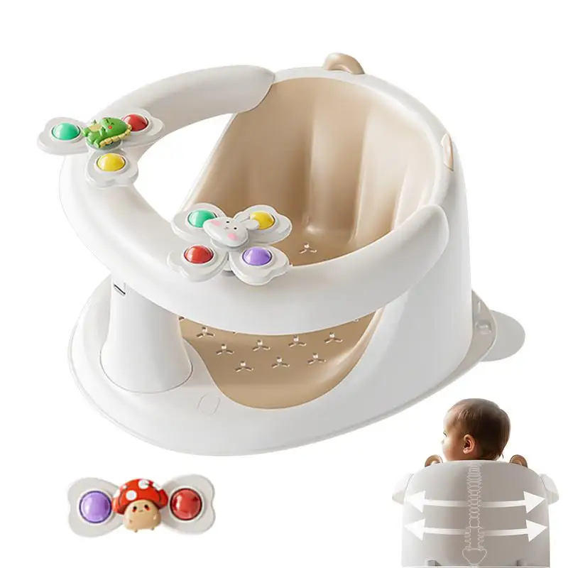 

Baby Bath Seat Toddler Bathing Support Non-Slip Baby Bath Seat For 1-3 Years Old With Spin Toys For Play And Relaxation For