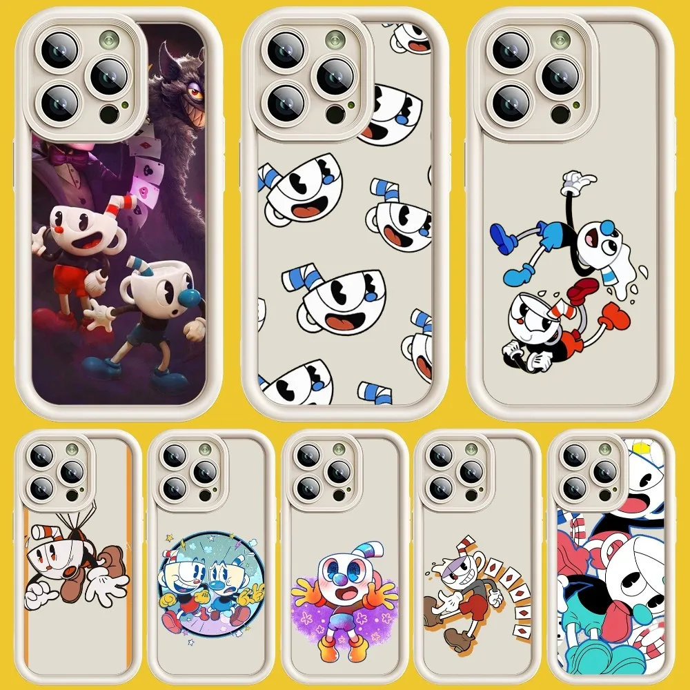 Чехол для телефона Game C-Cuphead M-Mugman, мягкий силиконовый чехол для iPhone 15 11 12 13 14 Pro Max, защитная крышка объектива