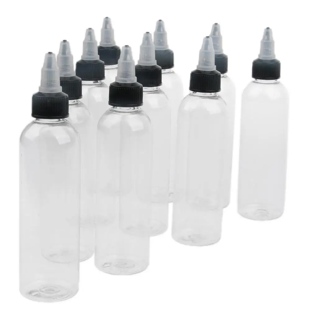 Empty Plastic Bottles with Needle Nozzle Twist Top Leak Resistant Squeeze Type for Art Craft Liquid Dispensing