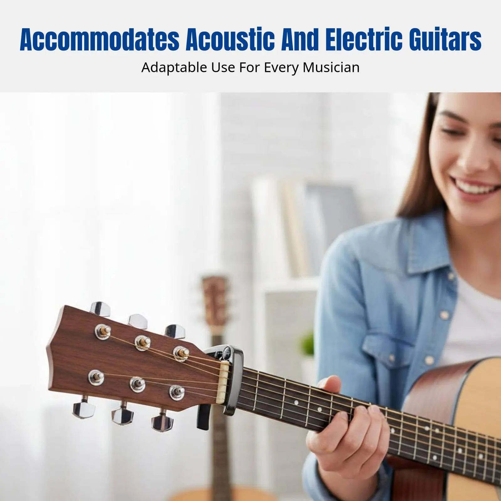 

Upgraded Guitar String Press, Zinc Alloy, Dual Use for Acoustic & Electric Guitar, Silicone Pad, Multi-Color