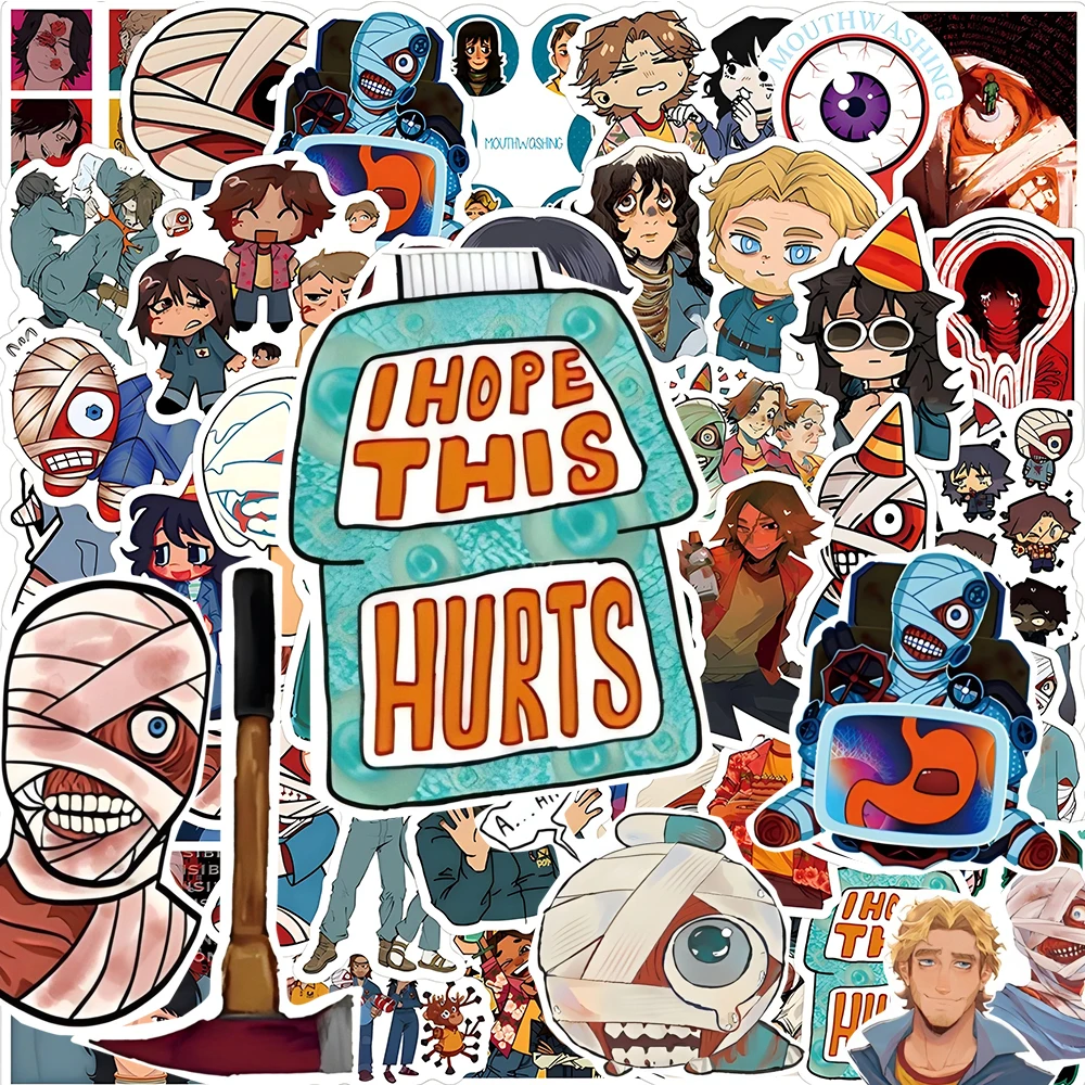 

10/30/55PCS Mouthwashing Anime Stickers Horror Game Cartoon Decals Graffiti Luggage Laptop Phone Bike Waterproof Sticker Gift