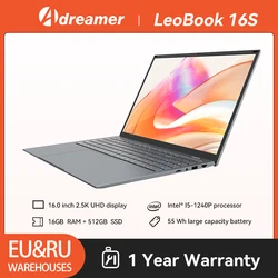 Laptop Adreamer LeoBook 16S, Ultrabook 16 inch, 2,5K IPS, Intel i5-1240P, 16GB DDR 1TB SSD Windows 11 PC, 4,4GHz 100% sRGB NotebooK