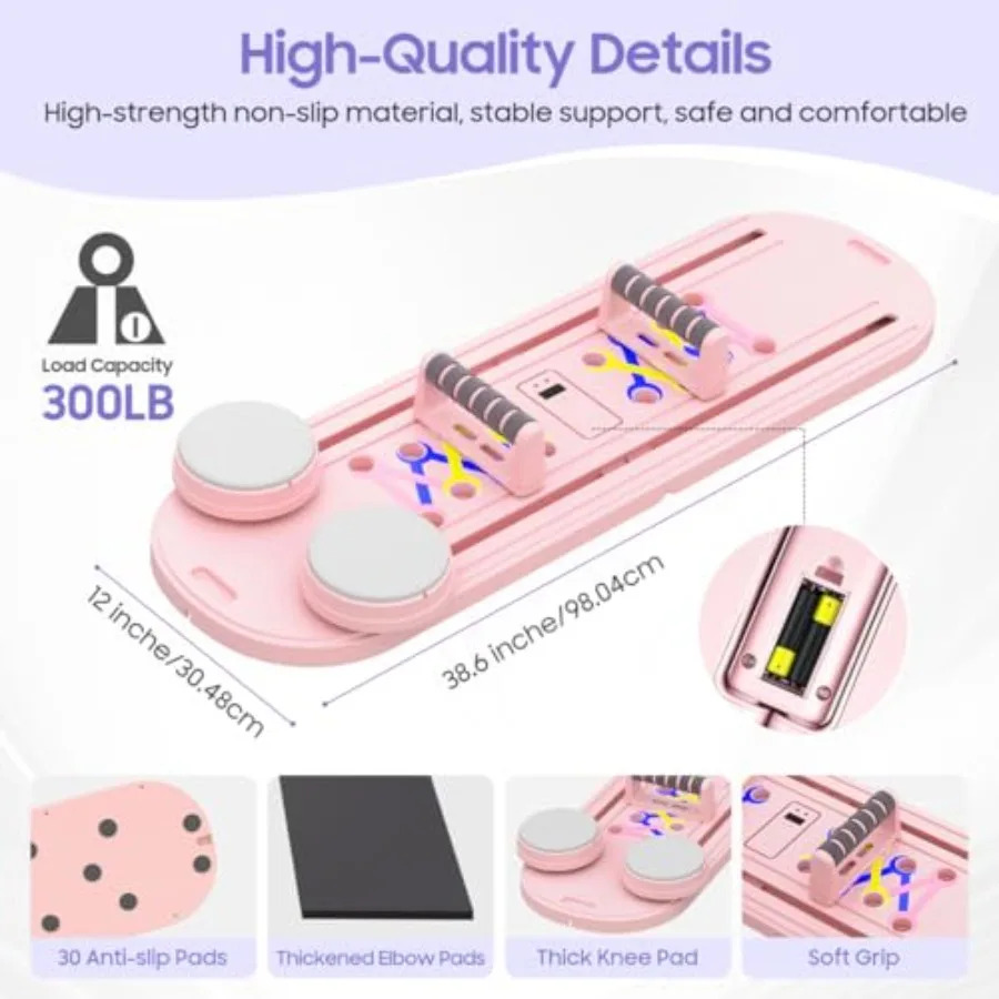 Foldable Portable Pilates Reformer Board for Home Gym and Studio Use Multi-Functional Core Strength Training Tool in Black with - Image 4