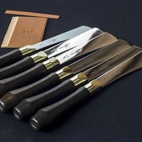 YORKSHINE Professional Leather Edge Thinning Knife DIY Handmade Leather Sharp Scraping Drum Generator SKD11 Steel Walnut Handle