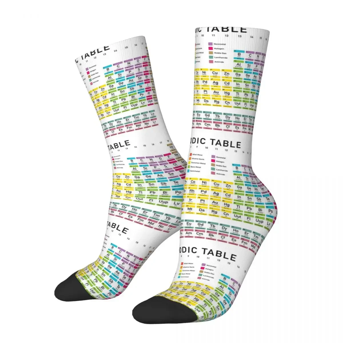 Periodic Table Detailed Socks Harajuku Super Soft Stockings All Season Long Socks Accessories for Man's Woman's Birthday Present