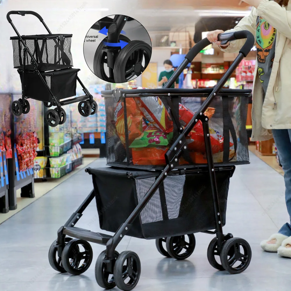 

Многофункциональная тележка, складная, портативная, прочная, легкая, сумка для покупок на рынке, тележка, съемная корзина, коляска для домашних животных для пикника L