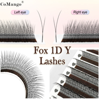 CoMango Fox Eye 1D 2D Y Lash Extensions Super Soft 2d Eyelashes C/D/LC Premade Fan Technical Fibers Free Shipping