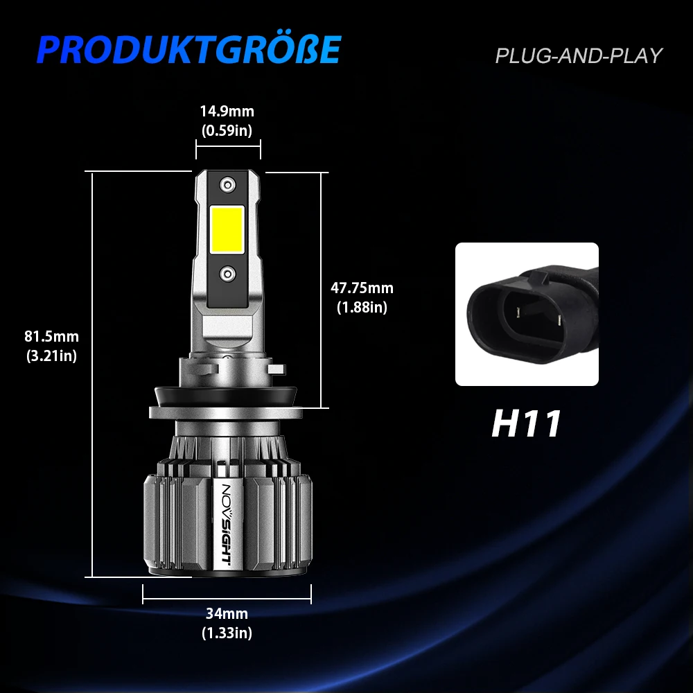 2X الموافقة H11 H8 H9 H11 لمبة 15000LM لا الهالوجين المنطقة العمياء #3